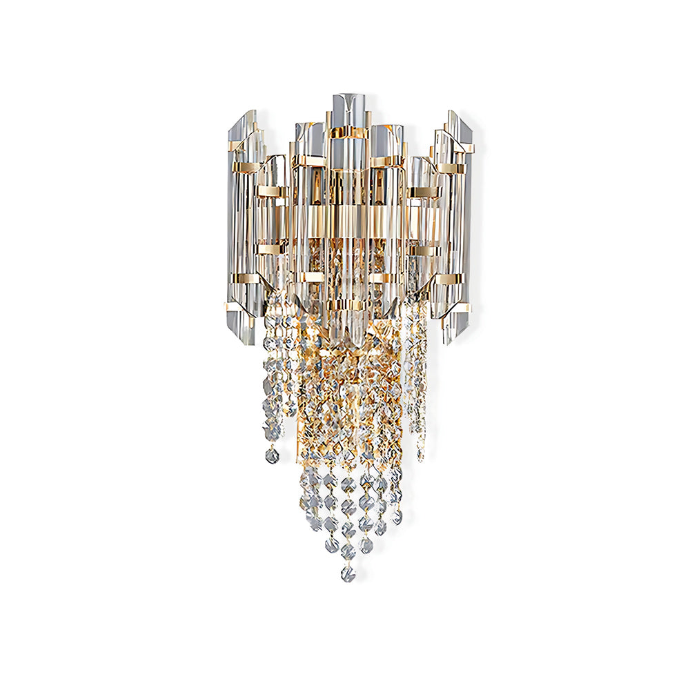 Clear Crystal Tiered Sconce detail